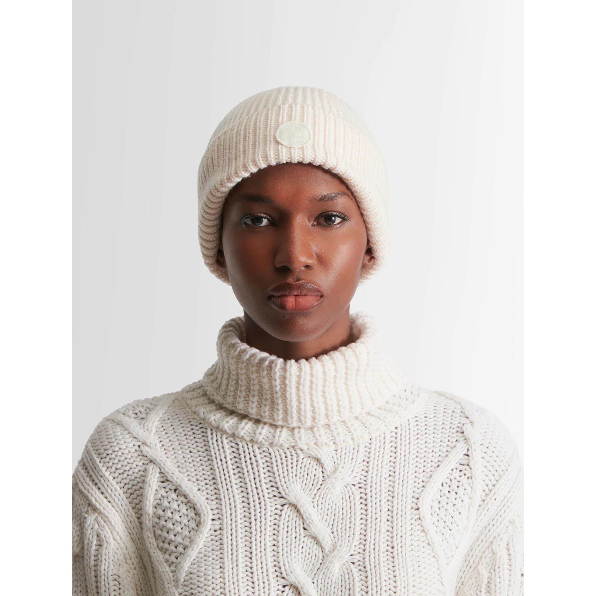 Knit Beanie in White