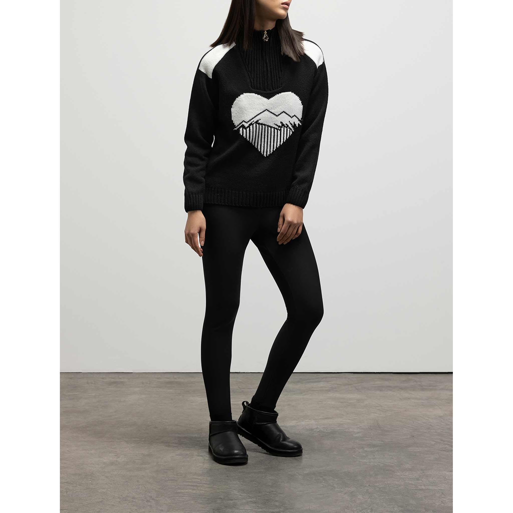 Edurne Half Zip Sweater in Black