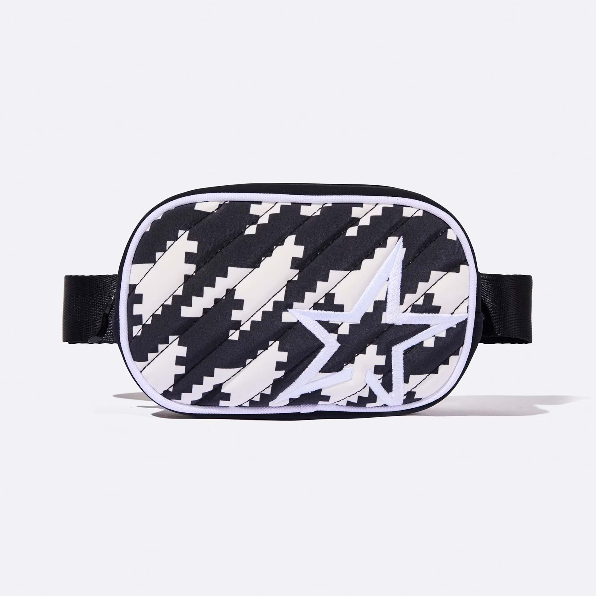 Star Bum Bag in Houndstooth Black/White