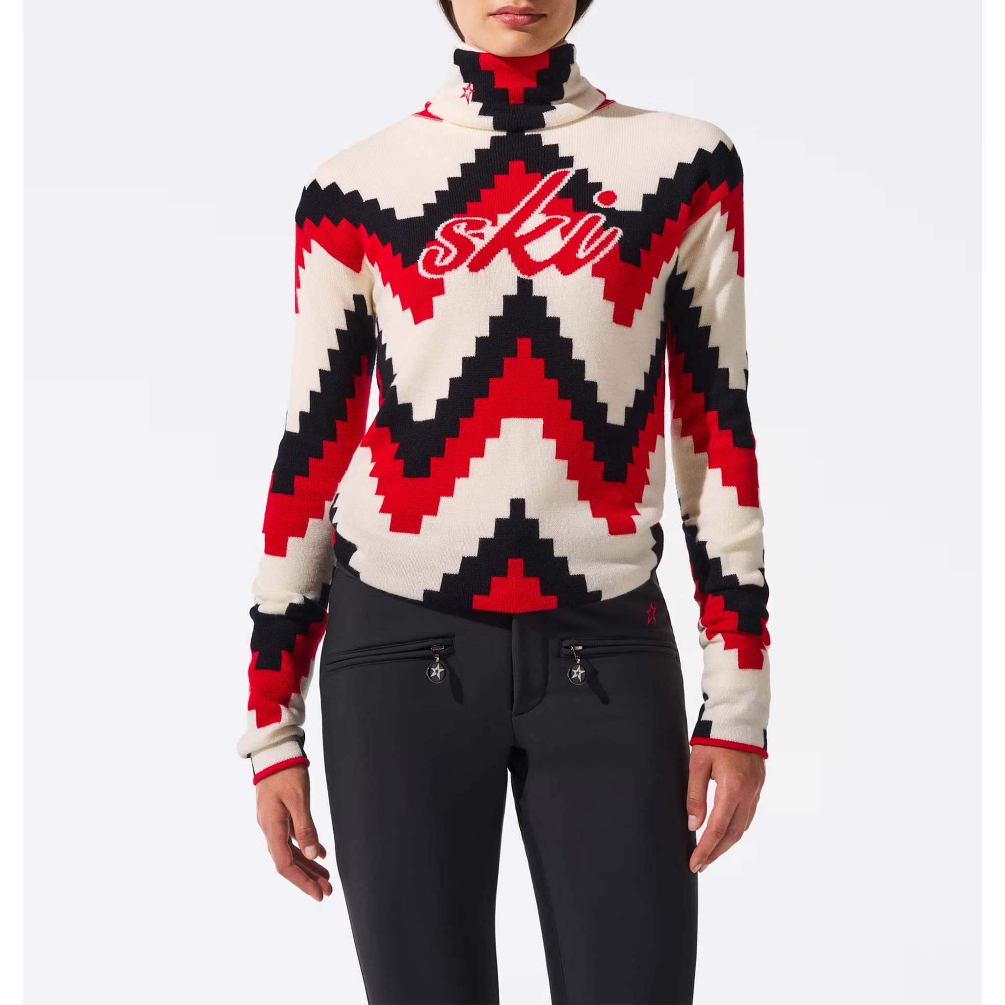 Chevron Roll Neck Sweater